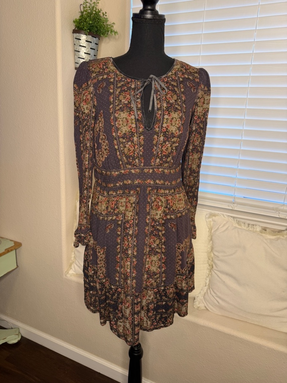 Free People Bridgette Boho Floral Patchwork Peasant Dress - Picture 3 of 10